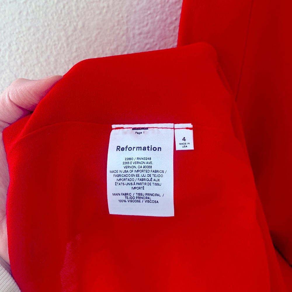 NWT Reformation Verena dress Size 4 in Cherry - Picture 6 of 8